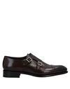 Santoni Ira Double Monk Strap Shoe In Dark Brown
