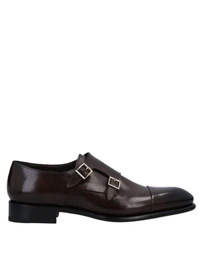Santoni Man Loafers Black Size 6 Leather