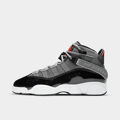 Nike Jordan Big Kids' 6 Rings Basketball Shoes In Smoke Grey/university Gold-black