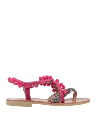 Mim Mar Toe Strap Sandals In Fuchsia