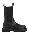 Bottega Veneta Black Shearling Lug Chelsea Boots In Black