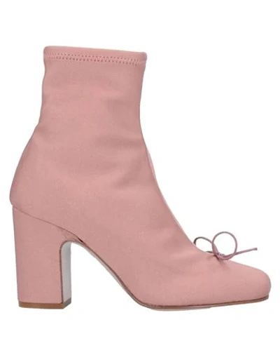 Redv Red(v) Woman Ankle Boots Pastel Pink Size 7.5 Textile Fibers In Pink