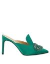 Giannico Woman Mules & Clogs Emerald Green Size 8.5 Textile Fibers