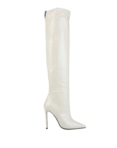 Greymer Knee Boots In White