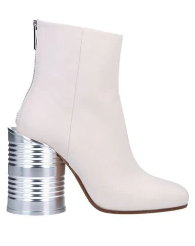 Mm6 Maison Margiela Tin Can Heel Ankle Boot In White