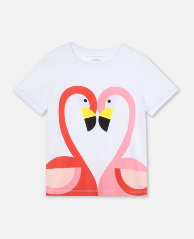 Stella Mccartney Kids White Flamingo Cotton T-shirt