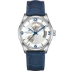 Hamilton Men's Swiss Automatic Jazzmaster Open Heart Blue Leather Strap Watch 42mm