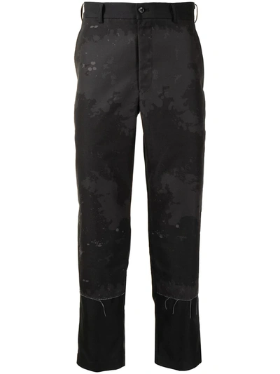 Pre-owned Comme Des Garçons Spray Pattern Cropped Trousers In Black