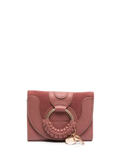 See By Chloé Hana Leather & Suede Compact Wallet In Brown