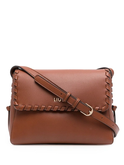 Liu •jo Woven Trim Shoulder Bag In Deer