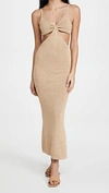 Cult Gaia Serita Cutout-waist Metallic Cocktail Dress In Beige