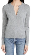 THEORY BUTTON PLACKET HENLEY CASHMERE SWEATER,THEOR43893
