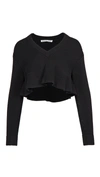 ALEXANDER WANG T CROPPED V NECK PULLOVER,TWANG41563