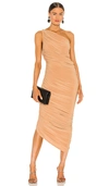 Norma Kamali Diana One-shoulder Ruched Minidress In Nude