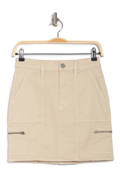 Joie Park Zip-detailed Cotton-blend Twill Mini Skirt In Peyote