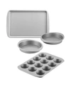 FARBERWARE BAKEWARE NONSTICK COOKIE, MUFFIN, CUPCAKE, AND CAKE PAN SET, 4-PC., GRAY