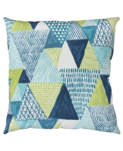 Rizzy Home Geometric Polyester Filled Decorative Pillow22" X 22" In Teal