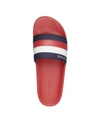 Tommy Hilfiger Men's Rozi Global Stripe Branding Pool Slide Sandals Men's Shoes In Red