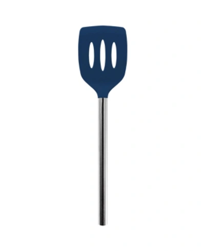 Tovolo Silicone Slotted Turner With Handle In Deep Indigo