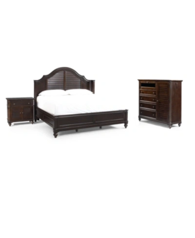 Furniture Paula Deen Bedroom , Steel Magnolia Tobacco Finish California King 3 Piece Set (bed, Chest In No Color