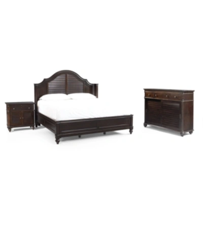 Furniture Paula Deen Bedroom , Steel Magnolia Tobacco Finish King 3 Piece Set (bed, Dresser And Night In No Color