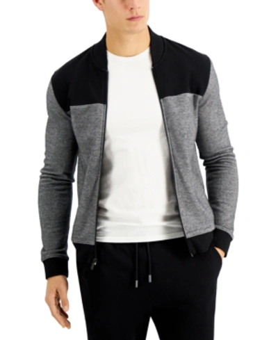 Alfani Men's Colorblocked Track Jacket, Created For Macy's In Deep Black