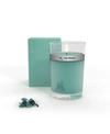 Red Flower Ocean Petal Topped Candle, 6 oz In Turquoise