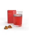 Red Flower Italian Blood Orange Petal Topped Candle, 6 oz In Red