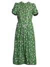 Marc Jacobs Women's The Sofia Loves The 40s Silk Dress In Green Multi
