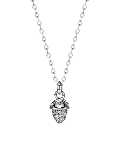 Tamara Comolli Women's Mikado 18k White Gold & Diamond Pavé Acorn Pendant Necklace