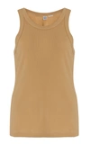 Totême Espera Ribbed Stretch Organic Cotton Tank In Neutral
