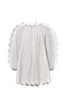 Naya Rea Daria Scalloped Cotton Poplin Dress In White