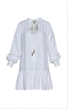 Andres Otalora Colibri Tassel-detail Linen Mini Dress In White