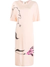 Marni Cotton Back-tie Short-sleeve T-shirt Dress In Pink