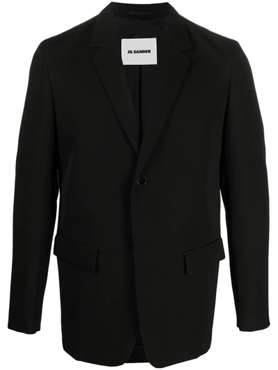 Jil Sander Single-breasted Tailored Blazer In Black