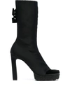 OFF-WHITE HIGH-HEELED MID-CALF BOOTS