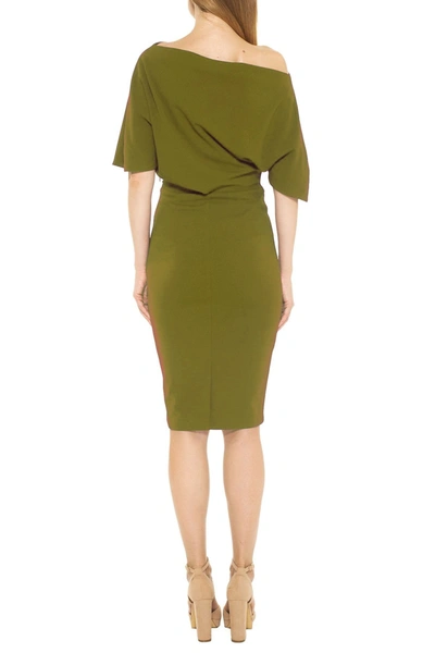 Alexia Admor Olivia Draped One-shoulder Dress In Cardamom Seed