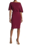 Alexia Admor Olivia Draped One-shoulder Dress In Red Maple