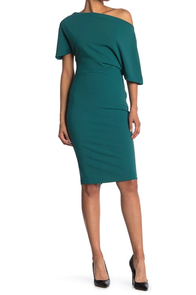Alexia Admor Olivia Draped One-shoulder Dress In Teal