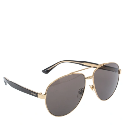 Pre-owned Gucci Gold / Brown Gg2283/s Oversized Aviator Sunglasses