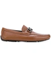 Ferragamo Parigi Bit Driving Moccasin In Leather Brown