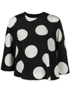 Valentino Cape-effect Polka-dot Silk-georgette Blouse In Black