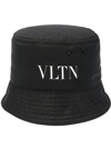 Valentino Black Print Bucket Hat In Black