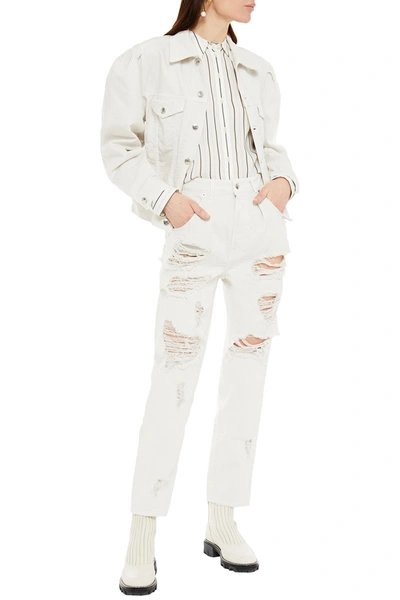 Iro Elini Distressed Boyfriend Jeans In White