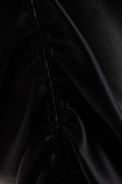 Galvan  London Yasmine Gathered Silk-satin Maxi Slip Dress In Black