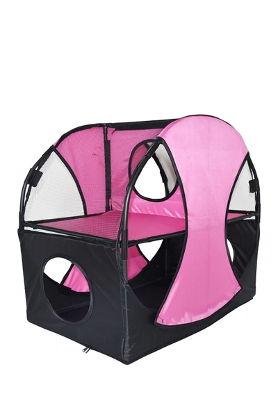 Petkit Pink/black Kitty-play Obstacle Travel Collapsible Soft Folding Pet Cat House