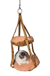 PETKIT BROWN KITTYHAUS DUAL-LOUNGER KITTY CAT PILLOW HAMMOCK LOUNGE,858342144162