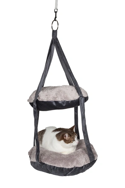 Petkit Grey Kittyhaus Dual-lounger Kitty Cat Pillow Hammock Lounge
