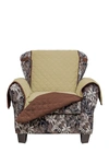 DUCK RIVER TEXTILE SAGE/CHOCOLATE REYNOLDA REVERSIBLE WATERPROOF MICROFIBER CHAIR COVER WITH STRAP BUCKLES,840456099926