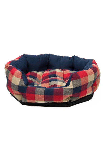 Duck River Textile Hasley Round Pet Bed In Red-navy